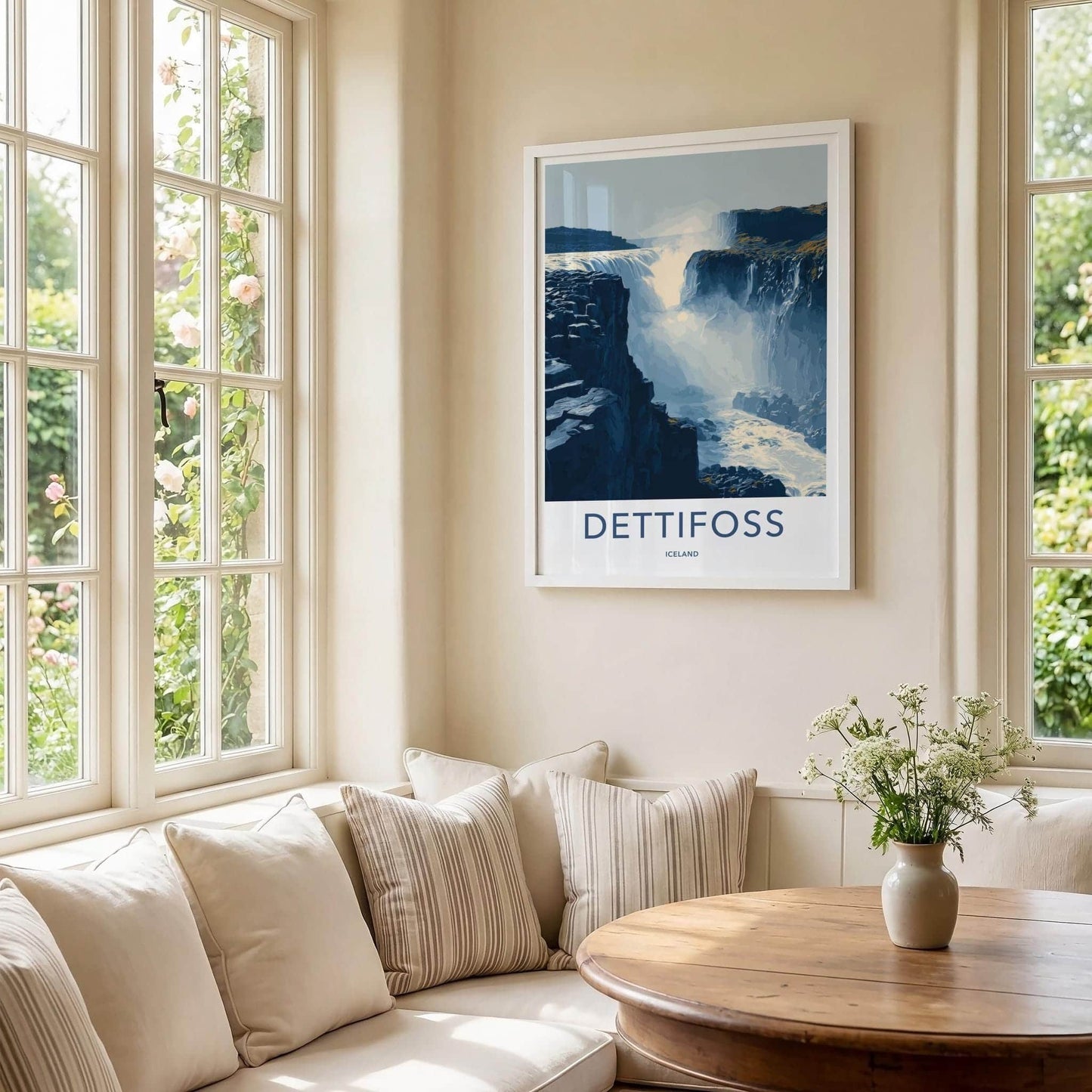 Dettifoss Poster - Iceland Travel Art - Waterfall Cliffs Home Decor