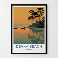 Devka Beach Poster - India Art Print - Daman and Diu Sunset Sky Wall Decor