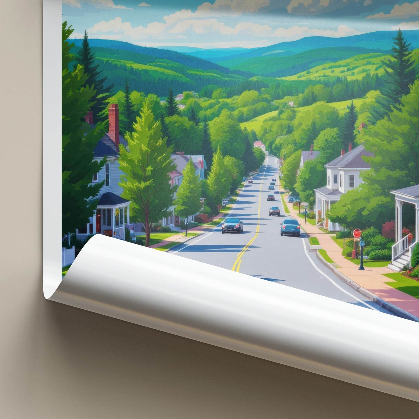 Dexter Poster - Maine Framed Print - Winding Countryside Road Framed Decor