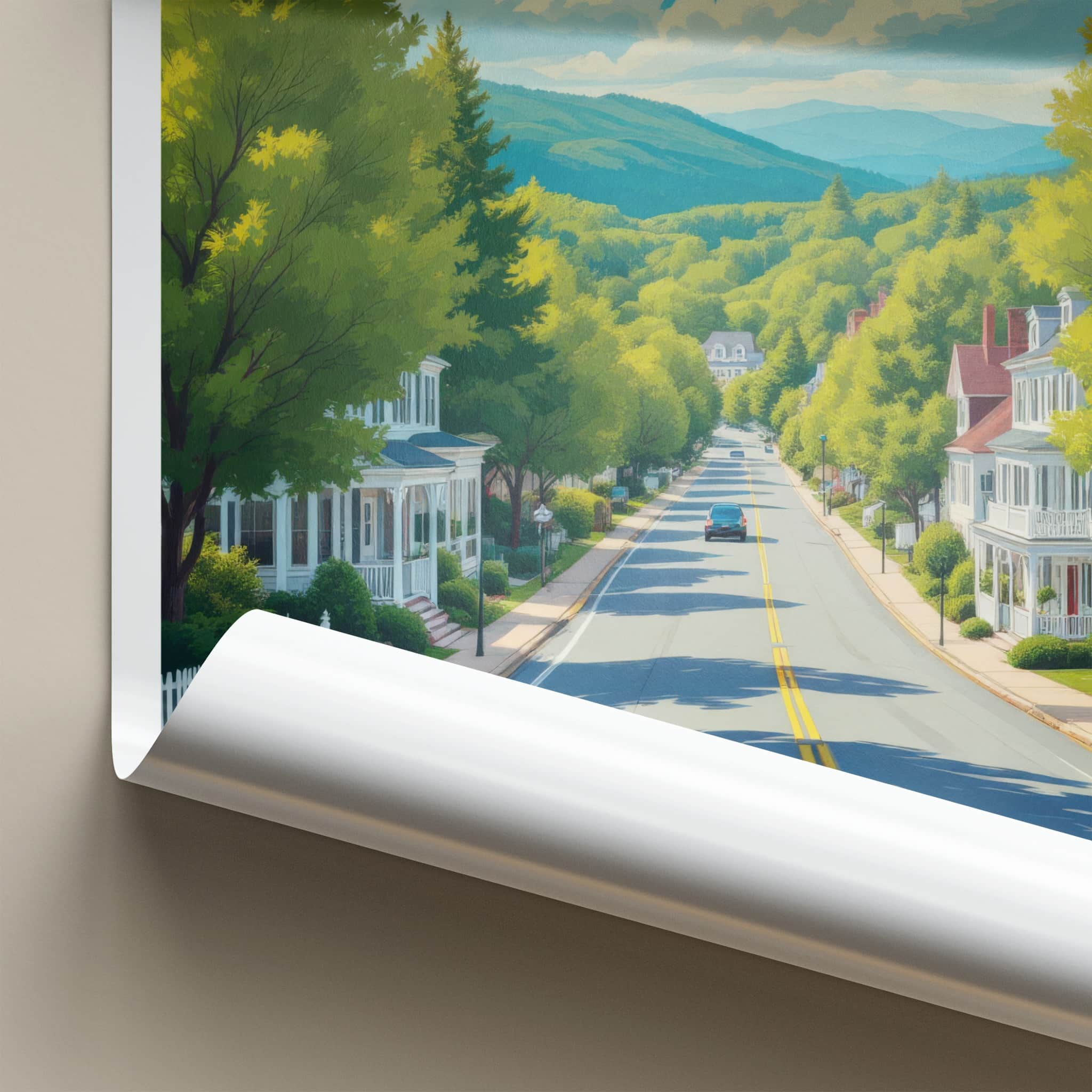 Dexter Poster - Maine Travel Art - Rural Residential Street Home Decor