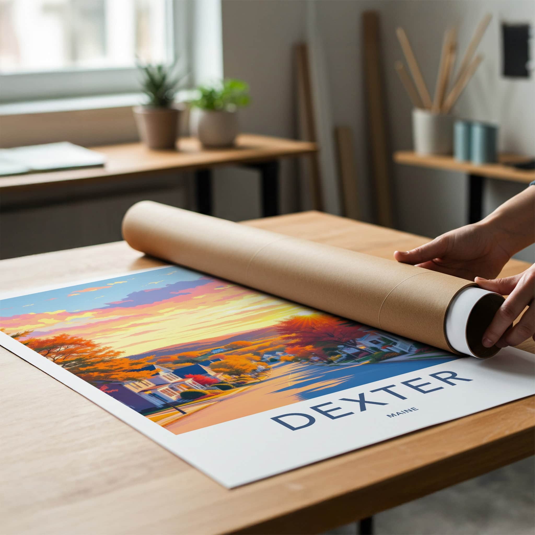 Dexter Poster - Maine Wall Art - Colorful Autumn Sunset Home Decor