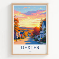 Dexter Poster - Maine Wall Art - Colorful Autumn Sunset Home Decor