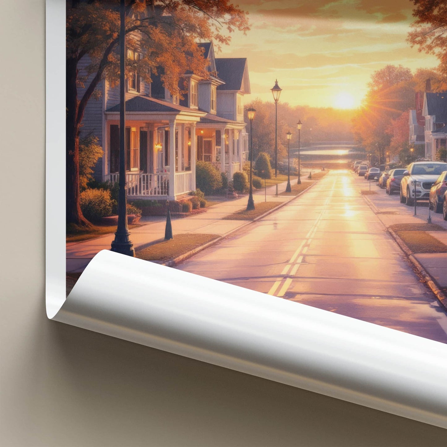 Dexter Poster - Michigan Travel Art - Golden Hour Road Home Decor