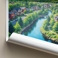 Dexter Poster - Michigan Travel Art - Scenic Riverfront Village Home Decor