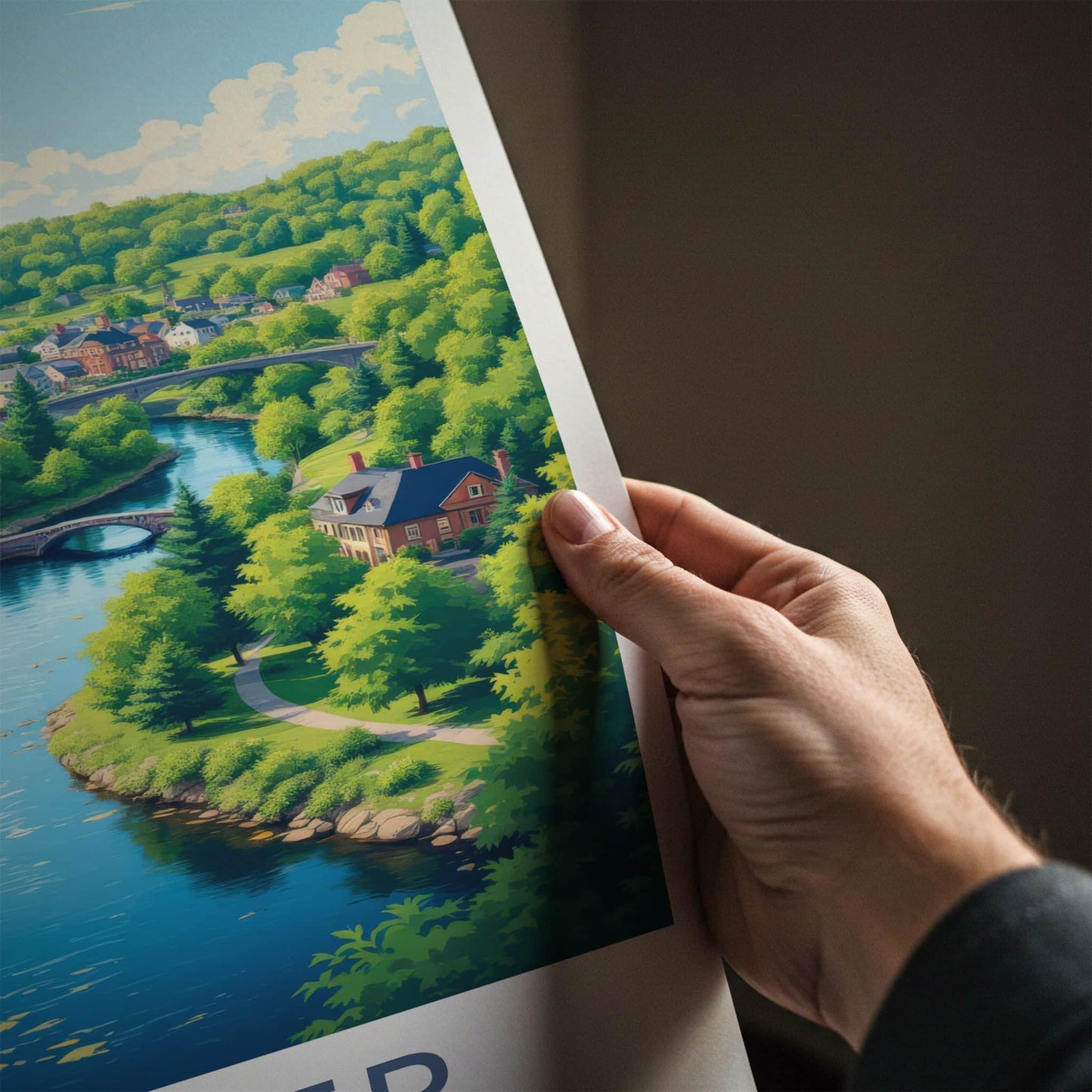 Dexter Poster - Michigan Travel Art - Scenic Riverfront Village Home Decor