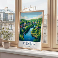 Dexter Poster - Michigan Travel Art - Scenic Riverfront Village Home Decor