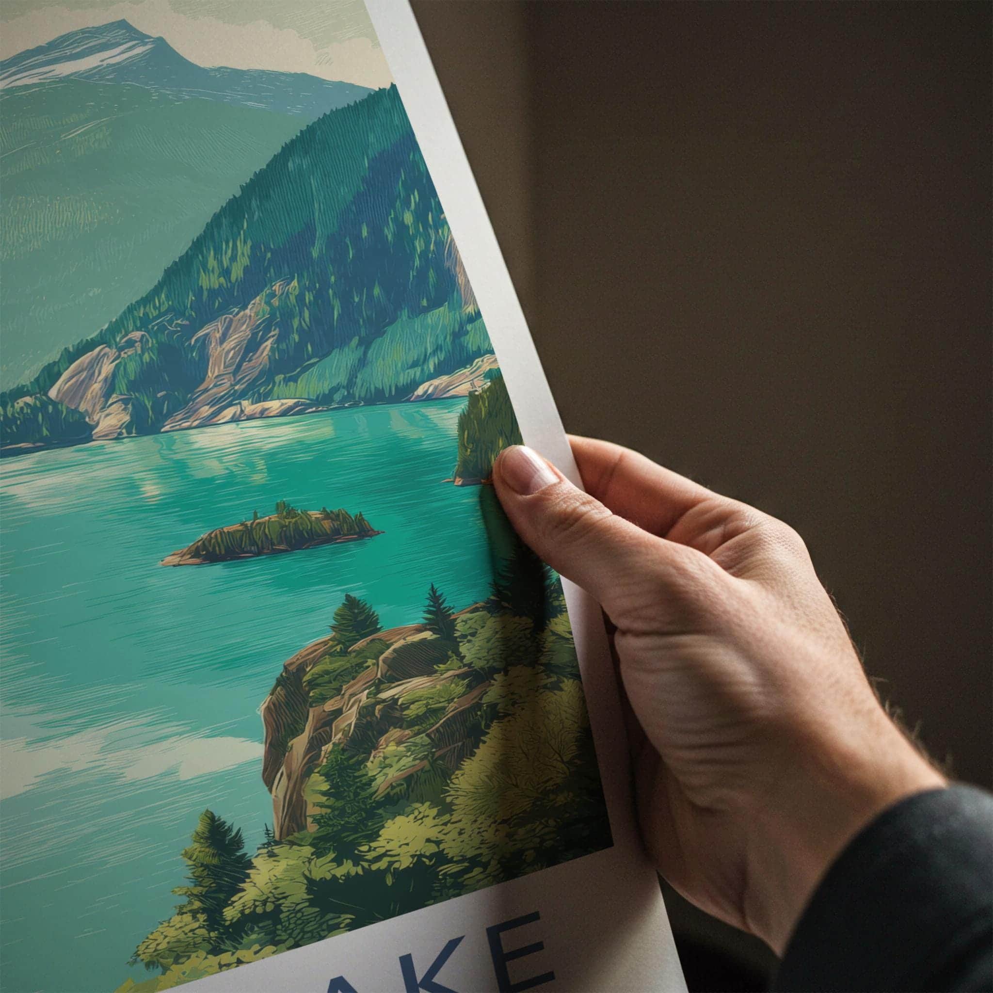 Diablo Lake Poster - Washington Travel Art - Emerald Waters Peaks Wall Decor