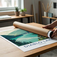 Diablo Lake Poster - Washington Travel Art - Emerald Waters Peaks Wall Decor