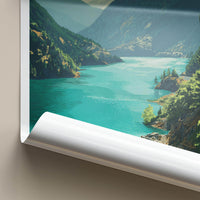 Diablo Lake Poster - Washington Travel Art - Turquoise Alpine Lake Room Decor