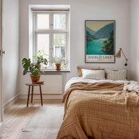 Diablo Lake Poster - Washington Travel Art - Turquoise Alpine Lake Room Decor