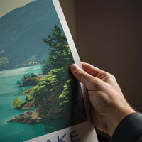 Diablo Lake Poster - Washington Travel Art - Turquoise Alpine Lake Room Decor