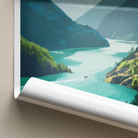 Diablo Lake Poster - Washington Wall Art - Mountain Lake Boat Home Decor