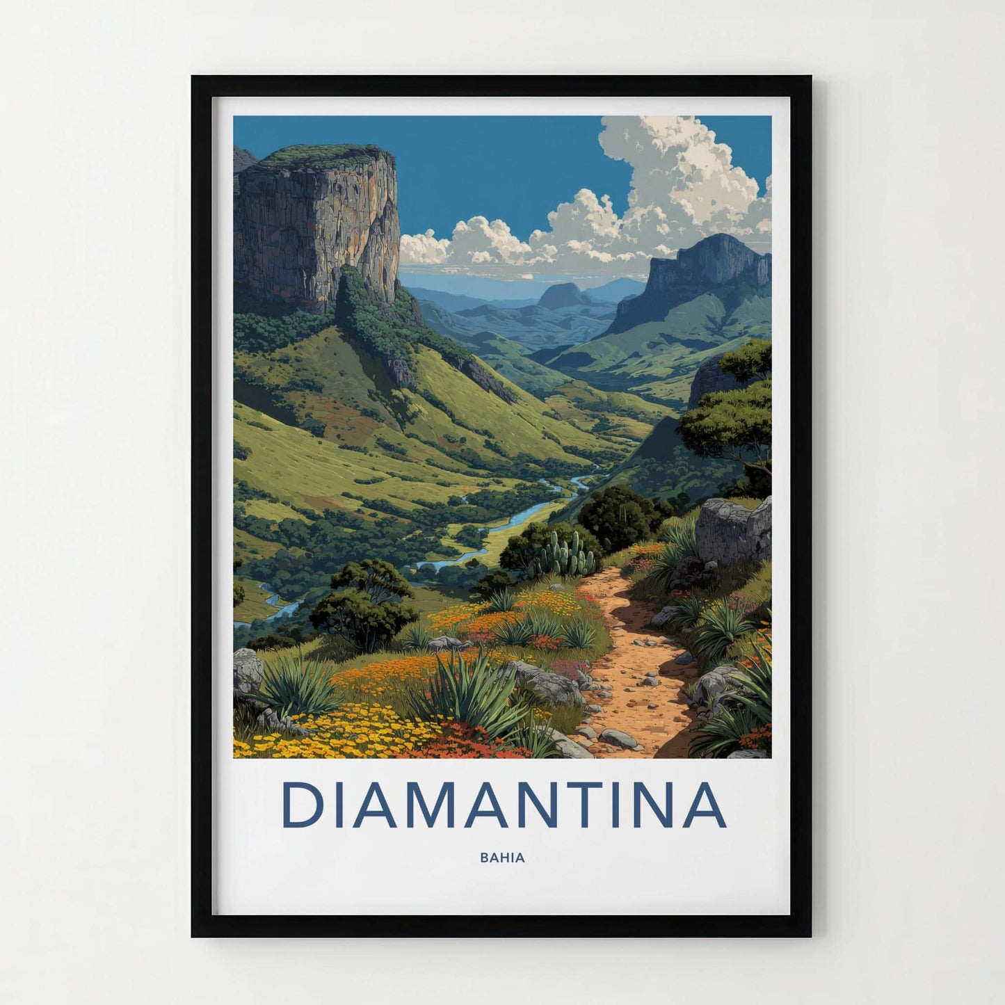 Diamantina Poster - Brazil Scenic Art - Serene Valley Pathway Wall Decor