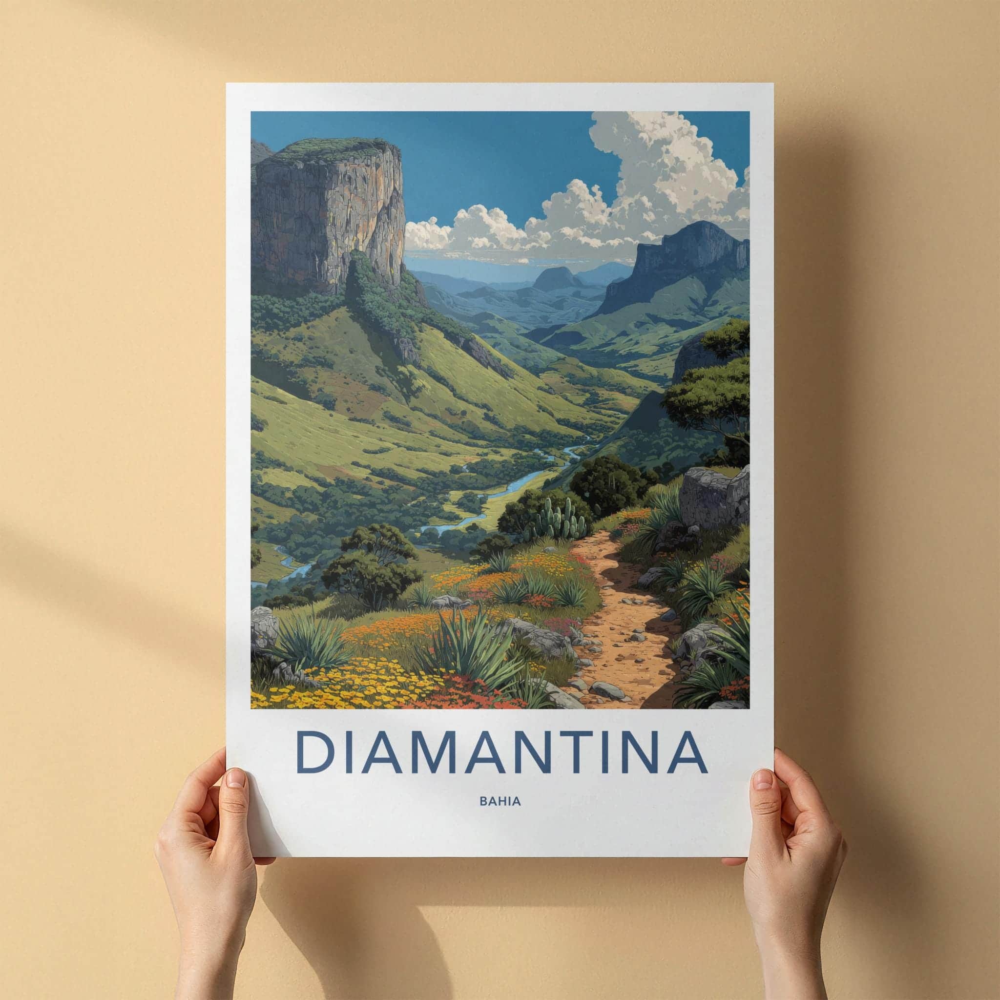 Diamantina Poster - Brazil Scenic Art - Serene Valley Pathway Wall Decor