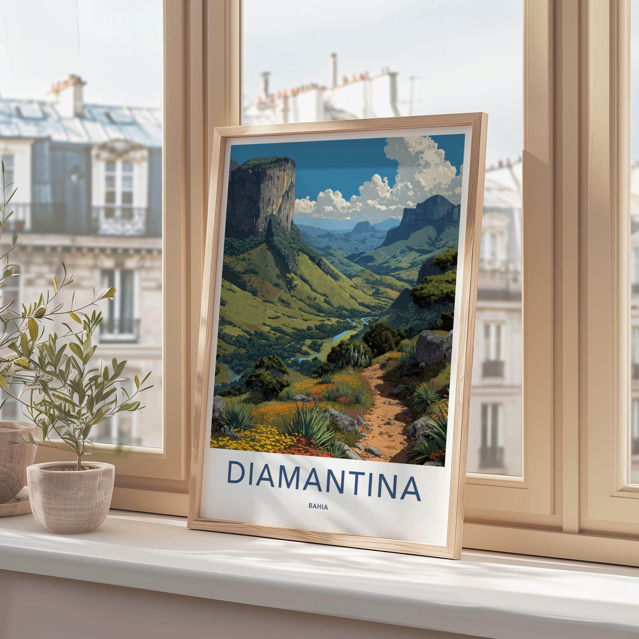 Diamantina Poster - Brazil Scenic Art - Serene Valley Pathway Wall Decor