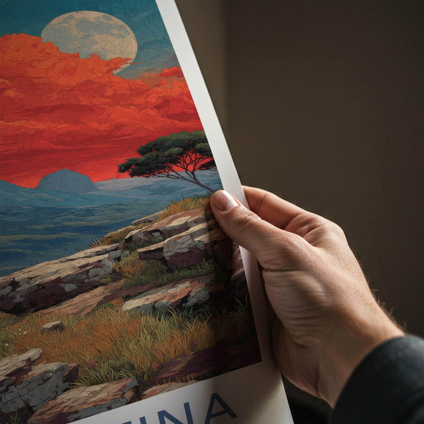 Diamantina Poster - Brazil Travel Print - Red Sky Moon Home Decor