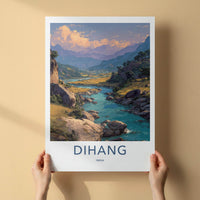 Dihang Poster - India Art Print - Arunachal Pradesh Lush River Flow Wall Decor