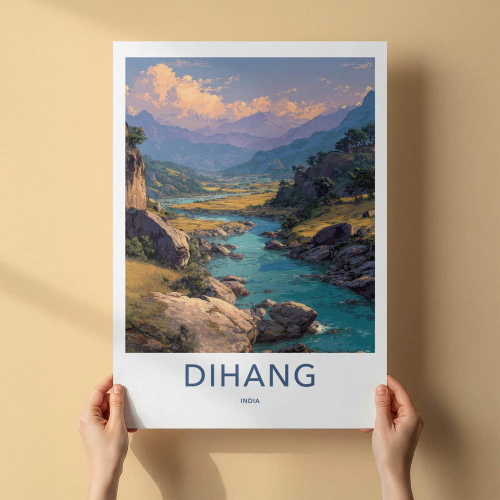Dihang Poster - India Art Print - Arunachal Pradesh Lush River Flow Wall Decor