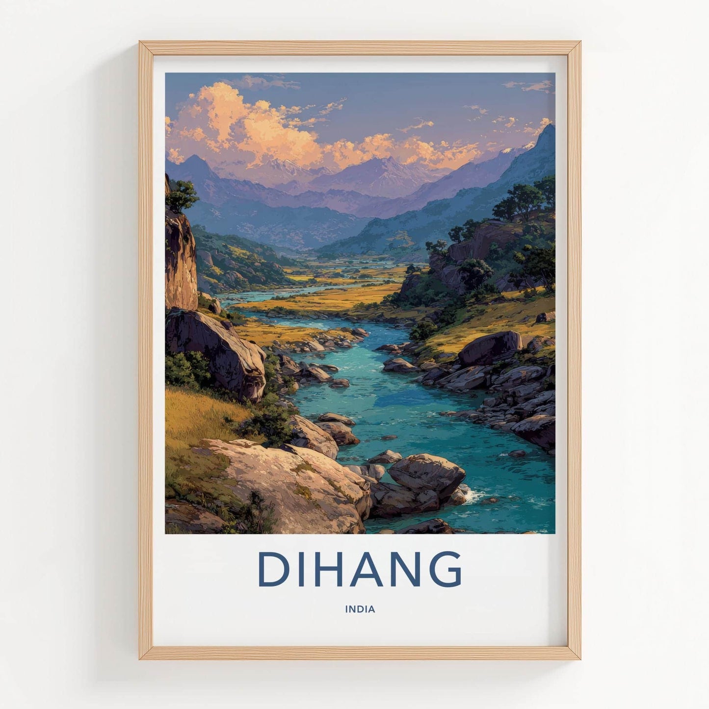 Dihang Poster - India Art Print - Arunachal Pradesh Lush River Flow Wall Decor