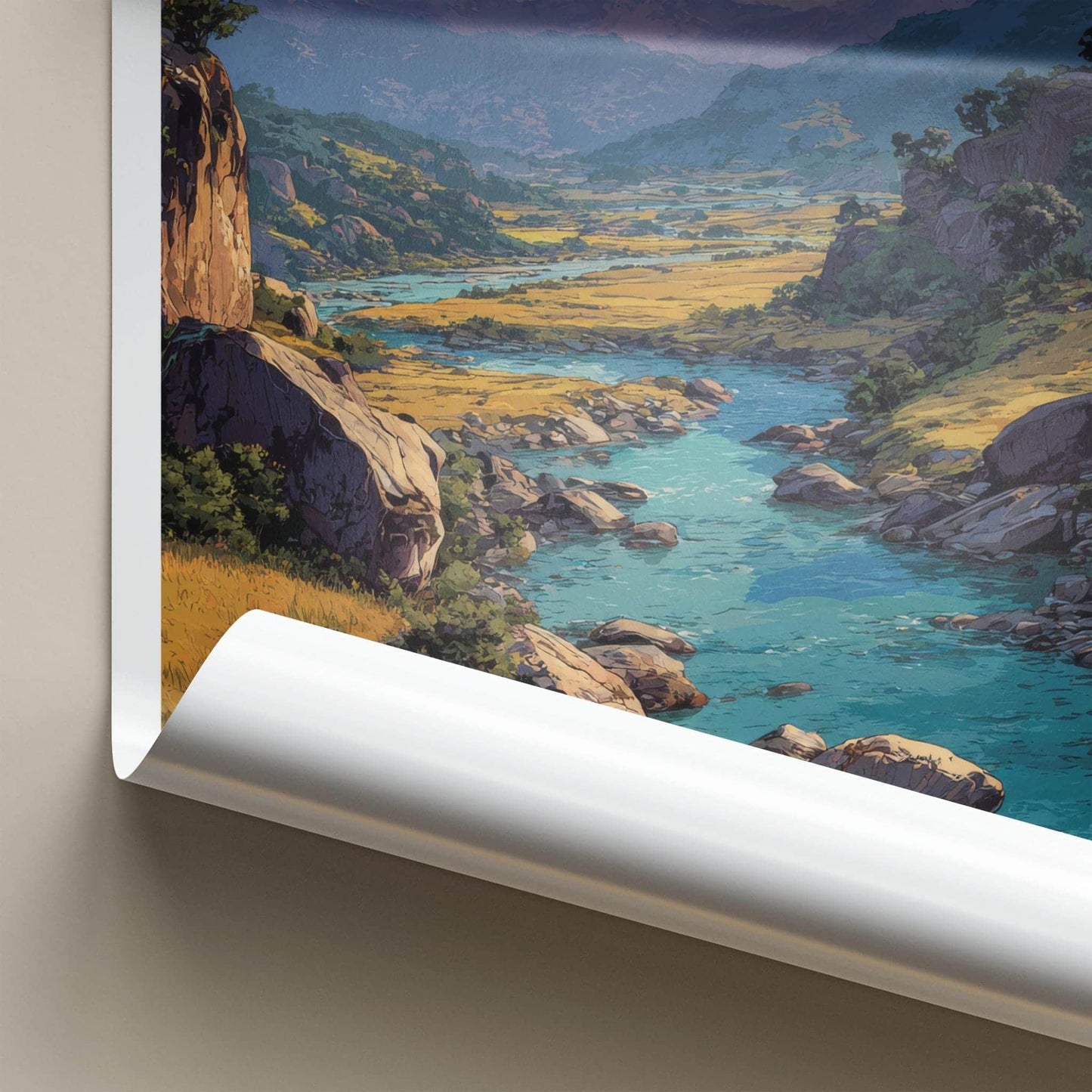 Dihang Poster - India Art Print - Arunachal Pradesh Lush River Flow Wall Decor