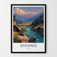 Dihang Poster - India Art Print - Arunachal Pradesh Lush River Flow Wall Decor