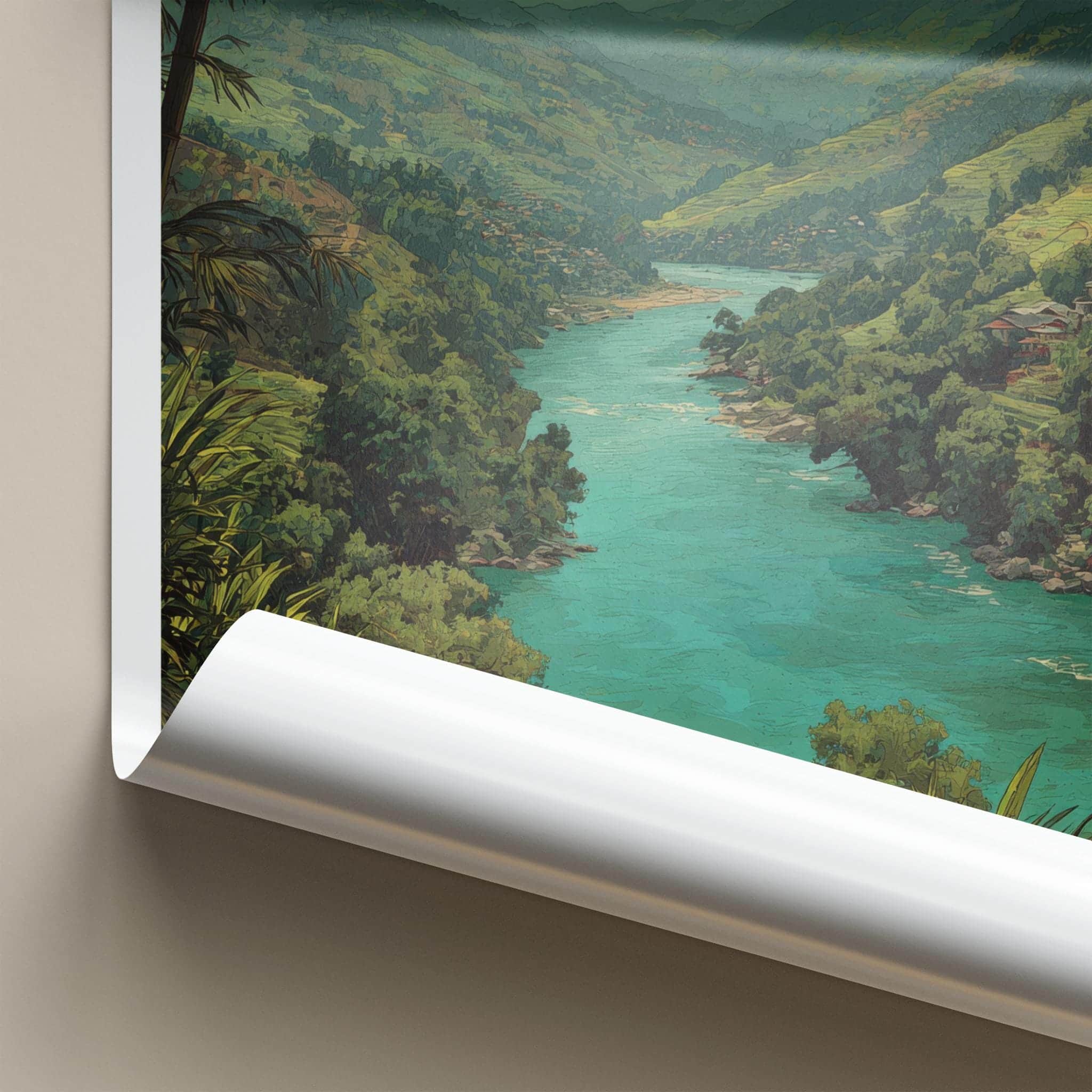Dihang Poster - India Scenic Art - Arunachal Pradesh River Wall Decor