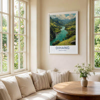 Dihang Poster - India Travel Art - Arunachal Pradesh Lush River Valley Decor