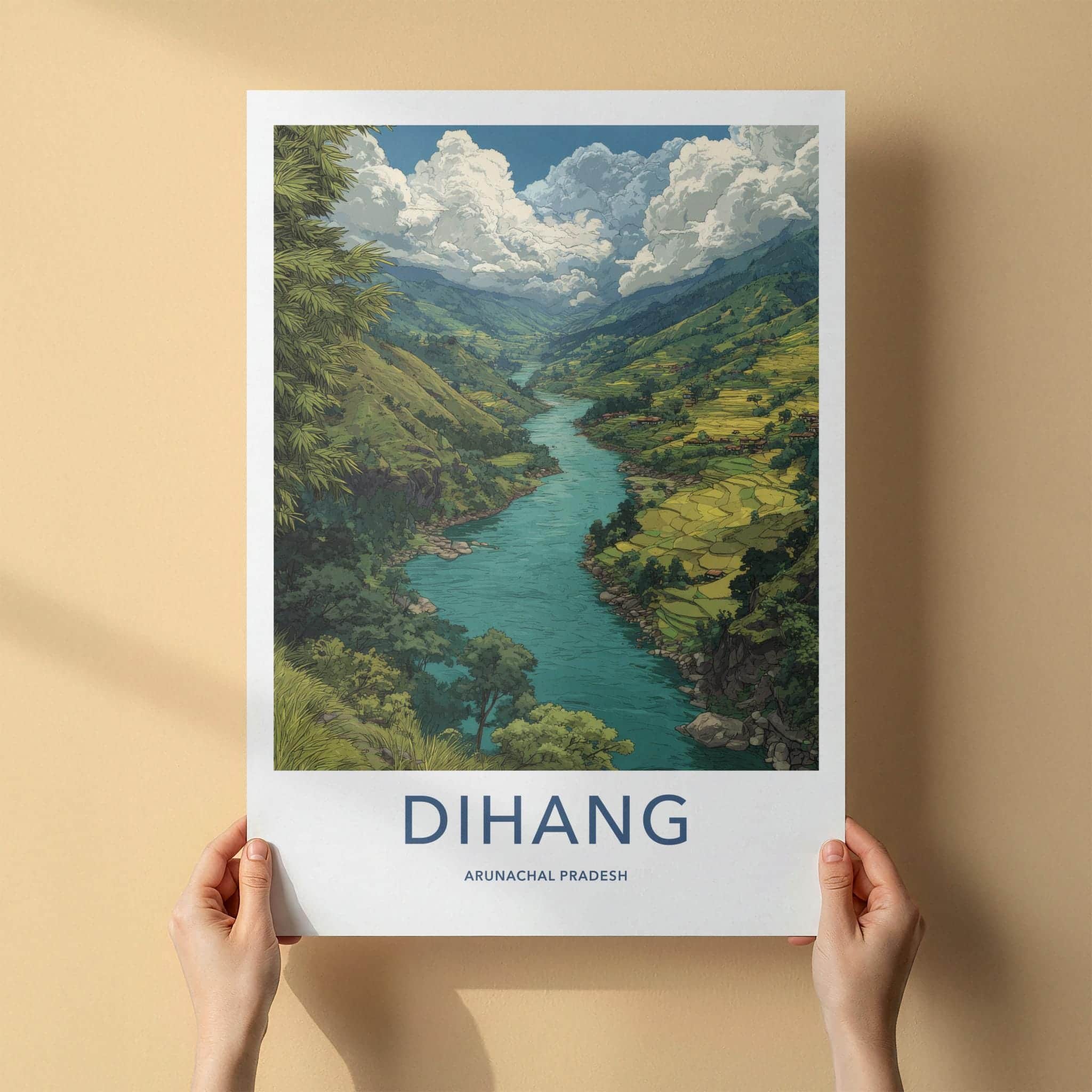 Dihang Poster - India Travel Art - Arunachal Pradesh Valley Wall Decor