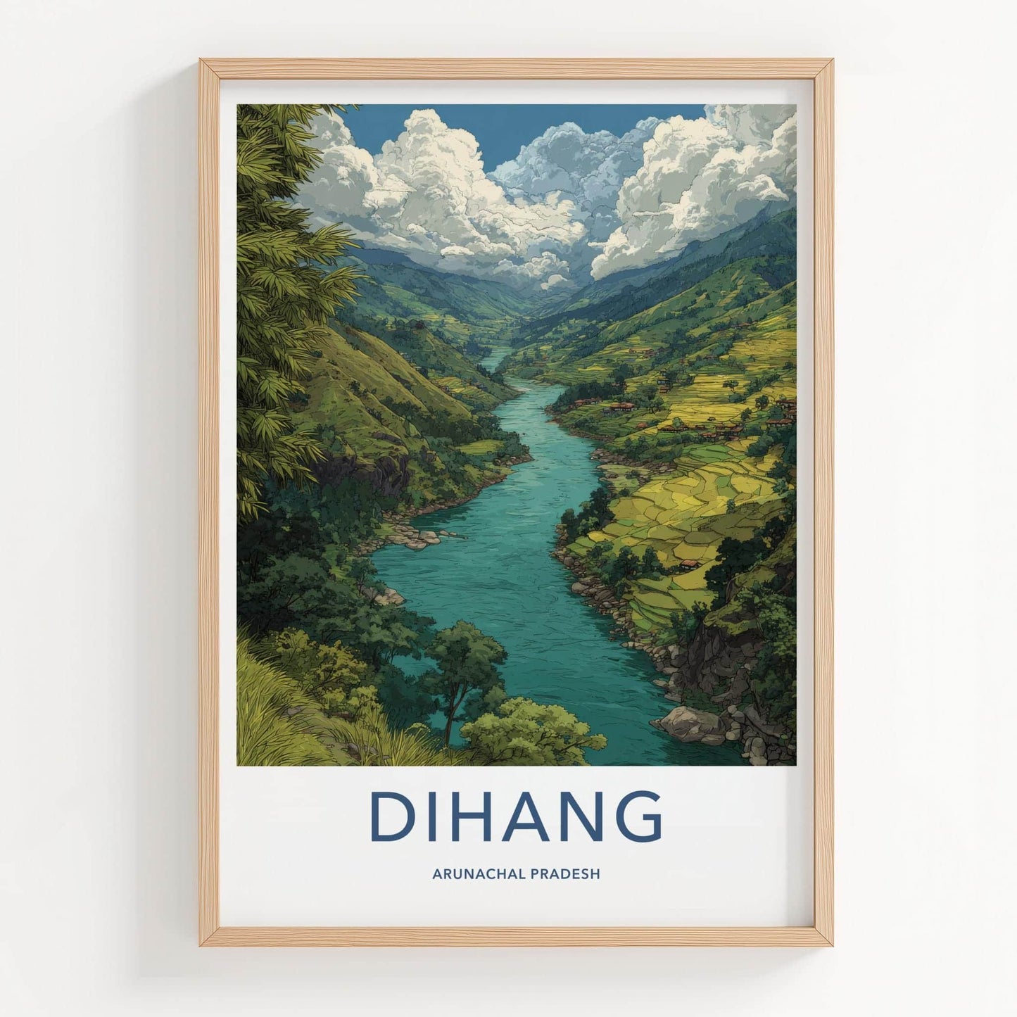 Dihang Poster - India Travel Art - Arunachal Pradesh Valley Wall Decor