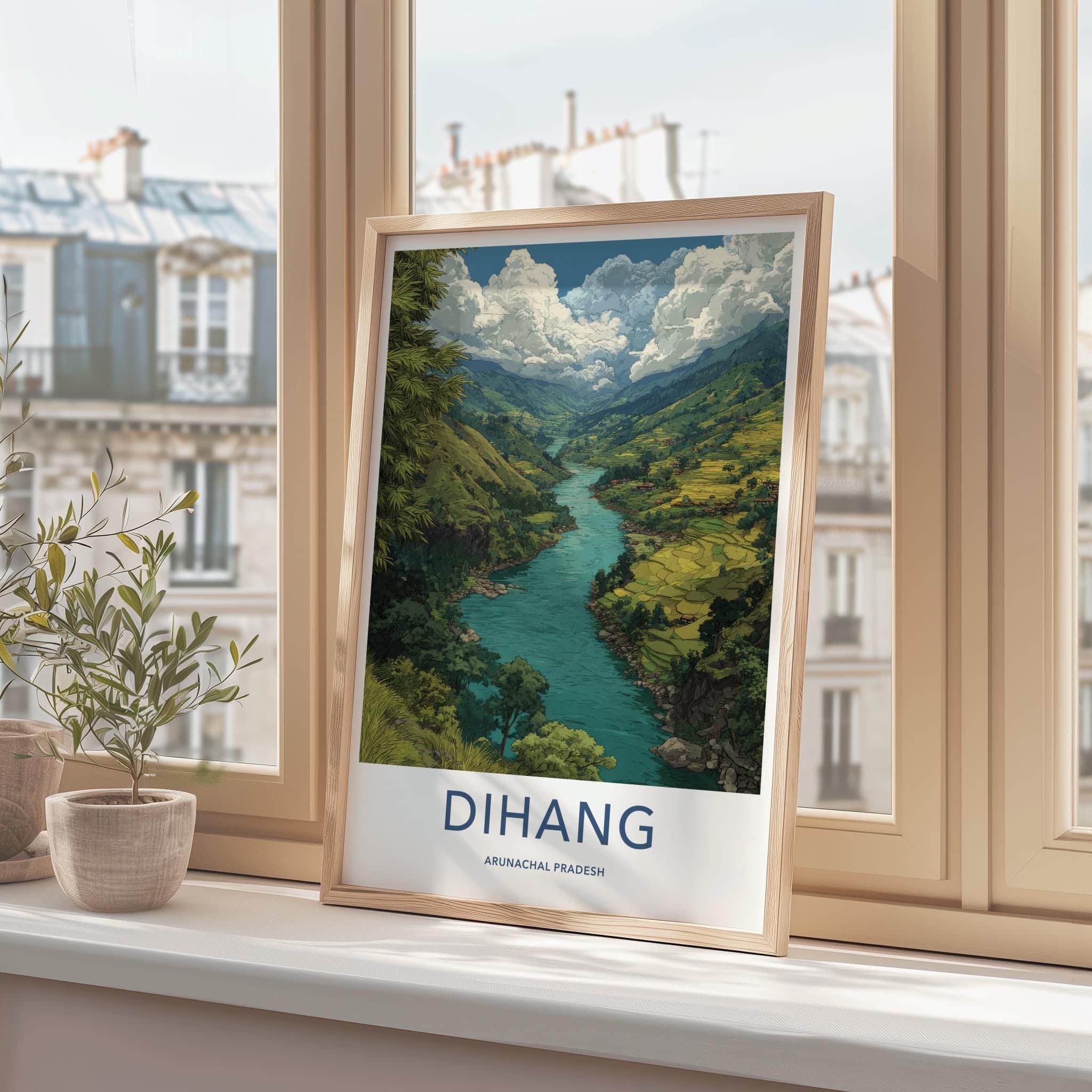 Dihang Poster - India Travel Art - Arunachal Pradesh Valley Wall Decor