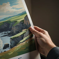 Dingle Poster - Ireland Travel Art - Rugged Cliffs Ocean Wall Decor