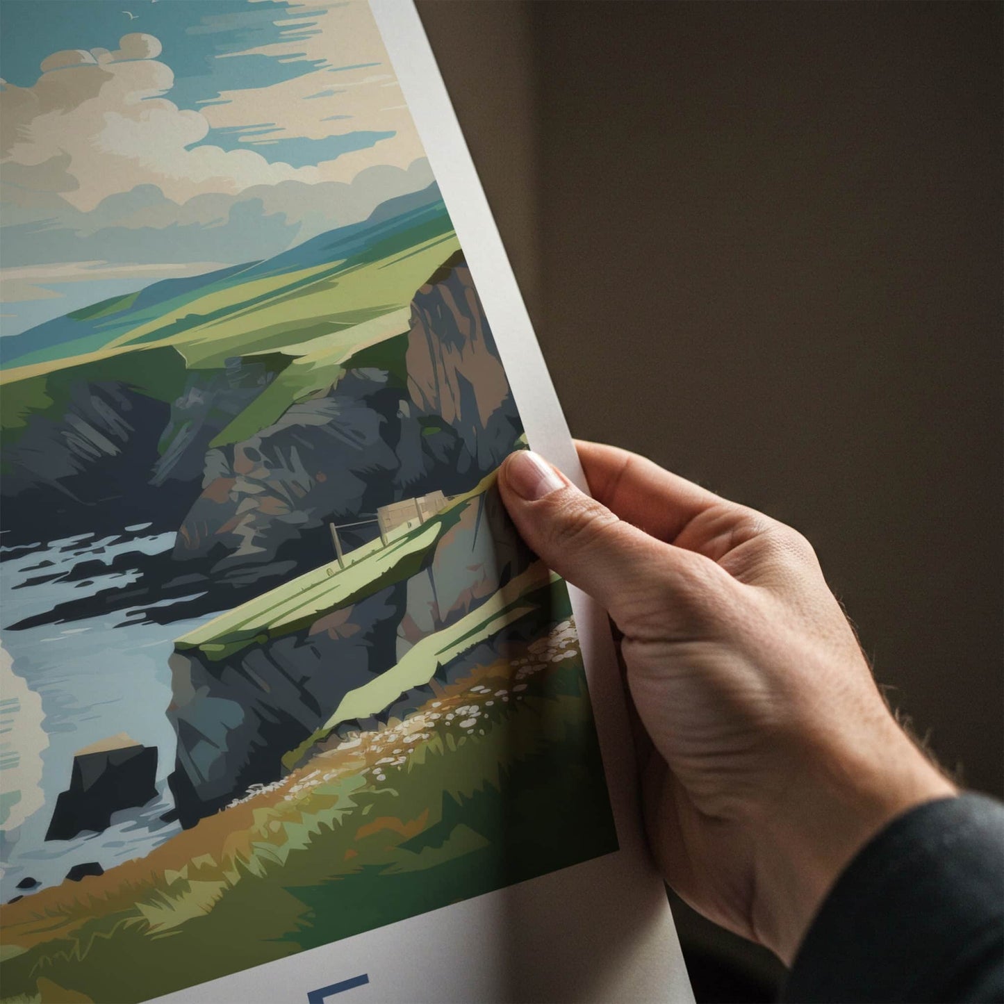 Dingle Poster - Ireland Travel Art - Rugged Cliffs Ocean Wall Decor