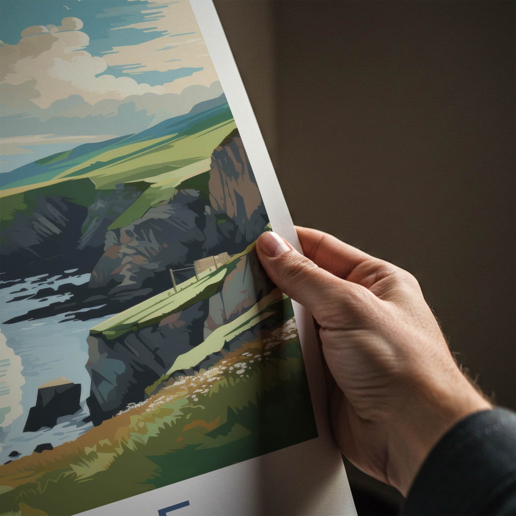 Dingle Poster - Ireland Travel Art - Rugged Cliffs Ocean Wall Decor