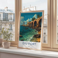 Diu Fort Poster - India Art Print - Diu Coastal Fort Arches Wall Decor
