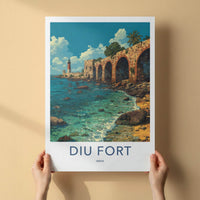Diu Fort Poster - India Art Print - Diu Coastal Fort Arches Wall Decor