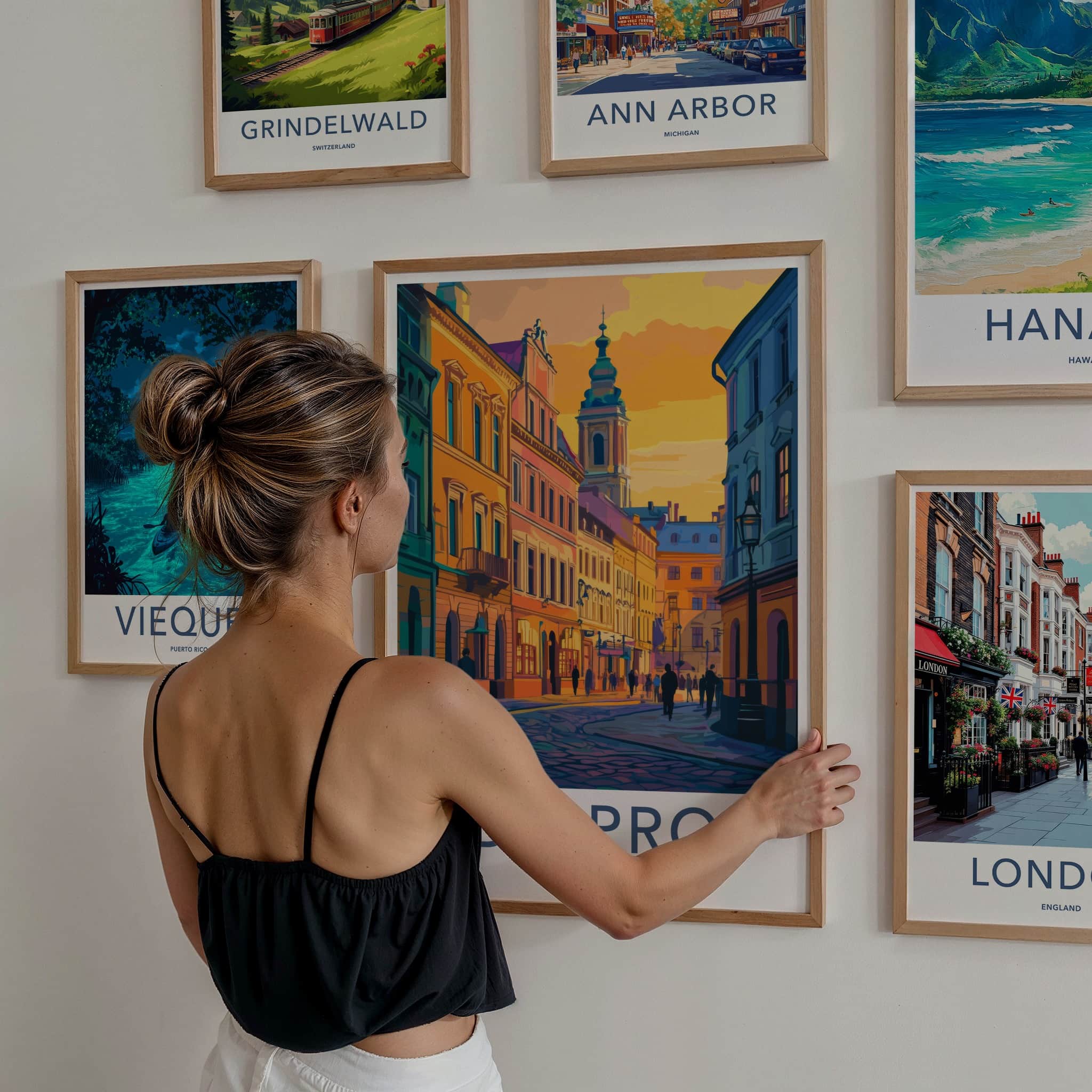 Dnipro Poster - Ukraine Travel Art - Vibrant Sunset Street Home Decor