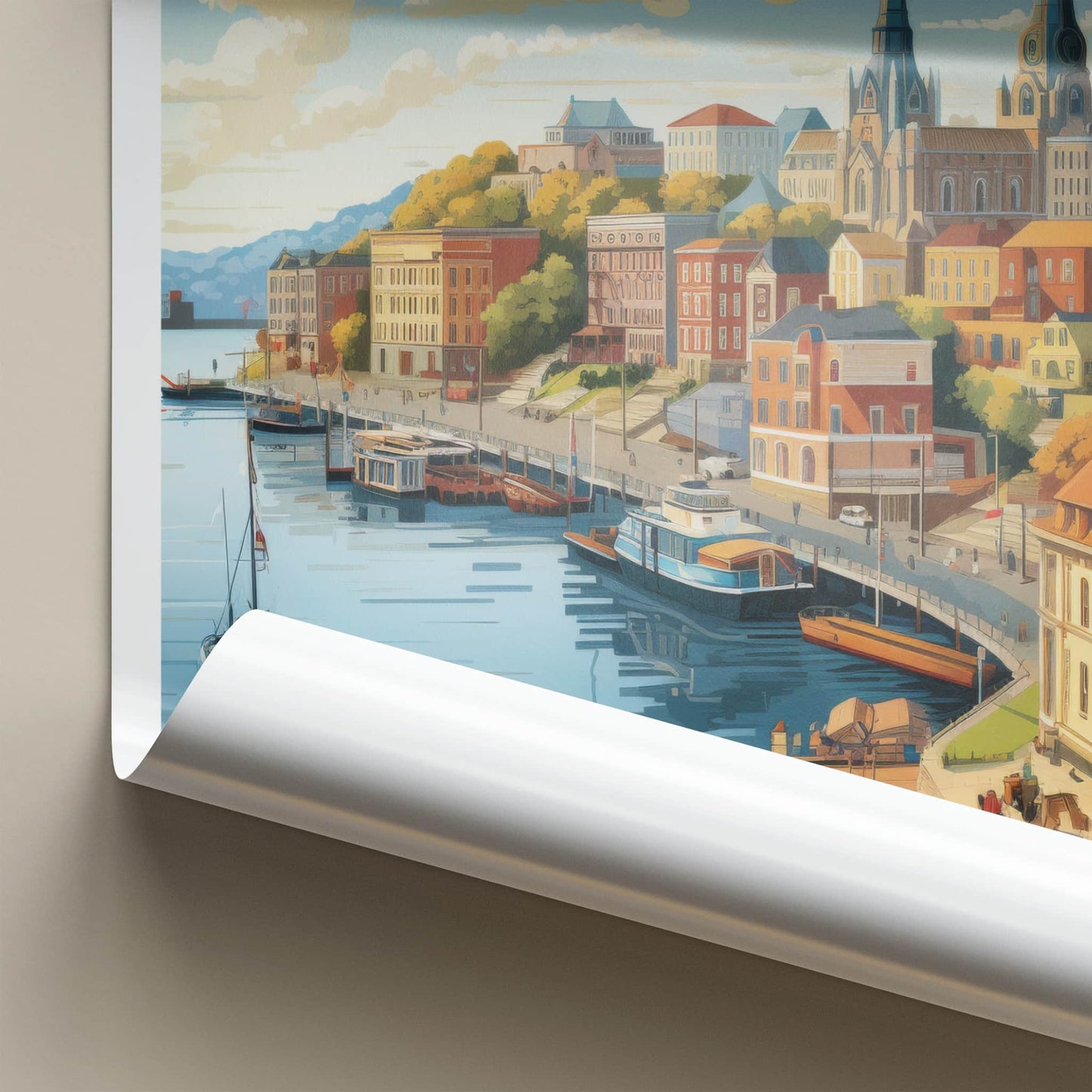 Dnipropetrovsk Poster - Ukraine Travel Art - Scenic Riverfront Town Home Decor