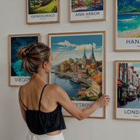 Dnipropetrovsk Poster - Ukraine Travel Art - Scenic Riverfront Town Home Decor