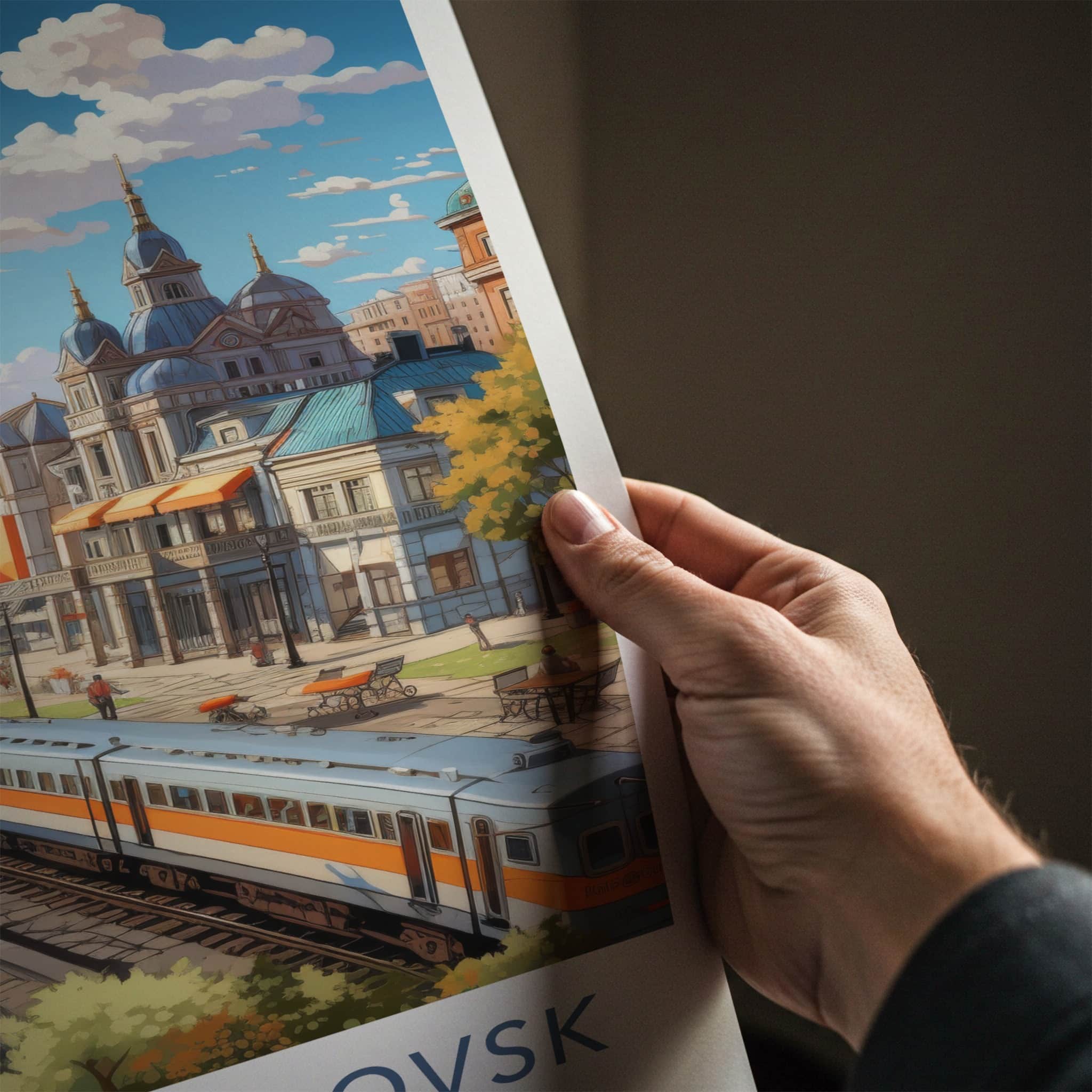 Dnipropetrovsk Poster - Ukraine Travel Art - Urban River Train Home Decor