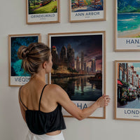 Doha Poster - Qatar Framed Print - Dusk City Marina Gallery Art