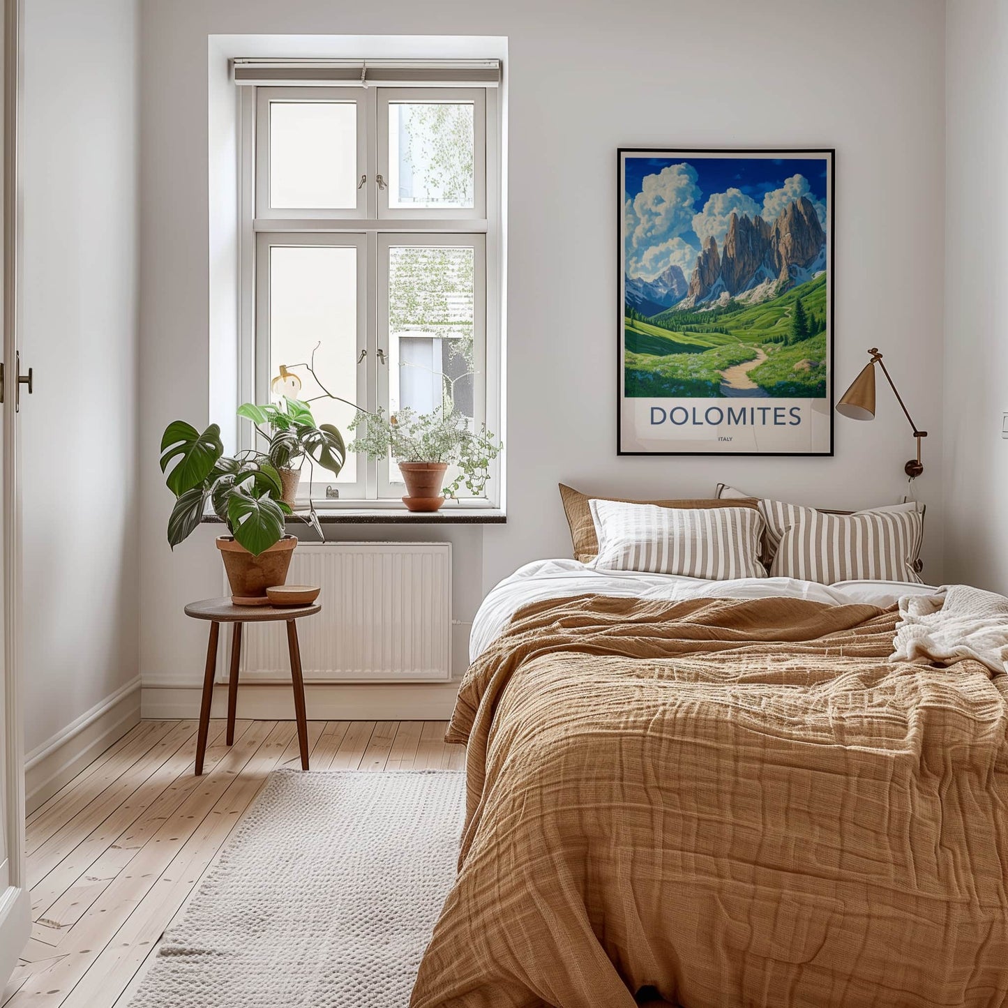 Dolomites Poster - Italy Travel Art - Green Meadow Path Gallery Art