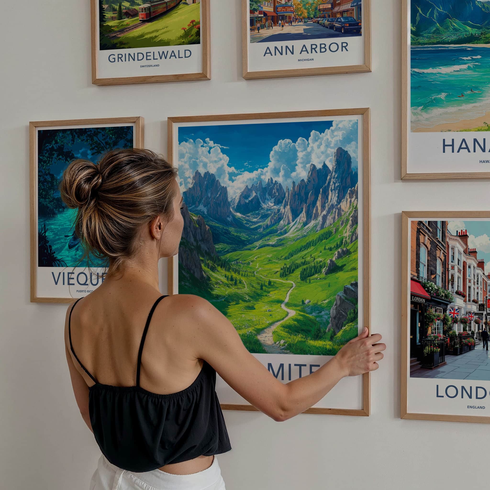 Dolomites Poster - Italy Travel Art - Lush Alpine Valley Home Decor