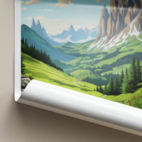 Dolomites Poster - Italy Travel Art - Majestic Mountain Vista Wall Decor