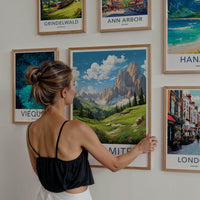Dolomites Poster - Italy Travel Art - Serene Mountain Landscape Home Decor