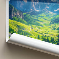 Dolomites Poster - Italy Travel Art - Winding Valley Path Home Decor