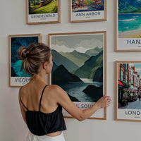 Doubtful Sound Poster - New Zealand Travel Art - Fjord Mountain Water Home Decor