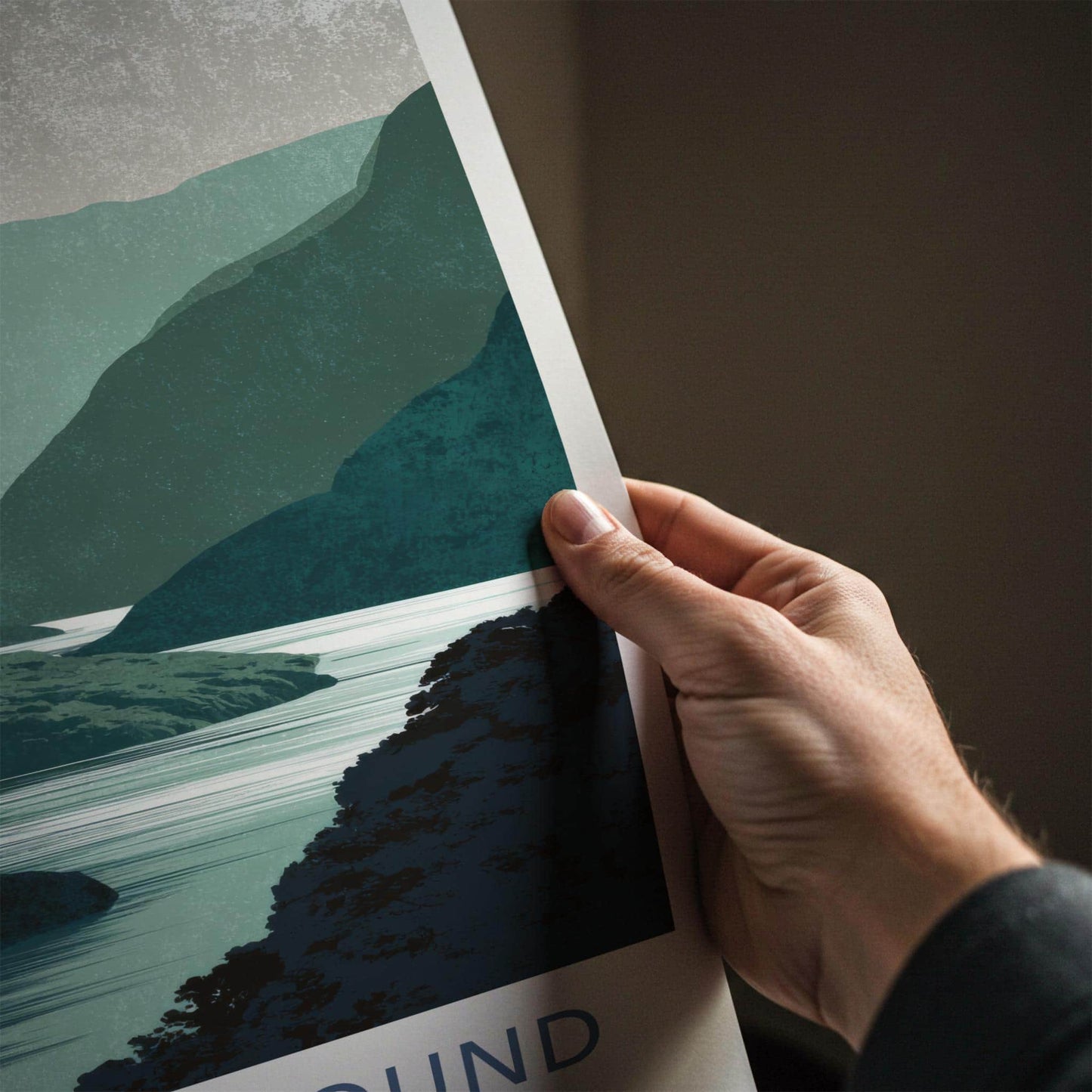 Doubtful Sound Poster - New Zealand Travel Art - Serene fjord waters Home Decor