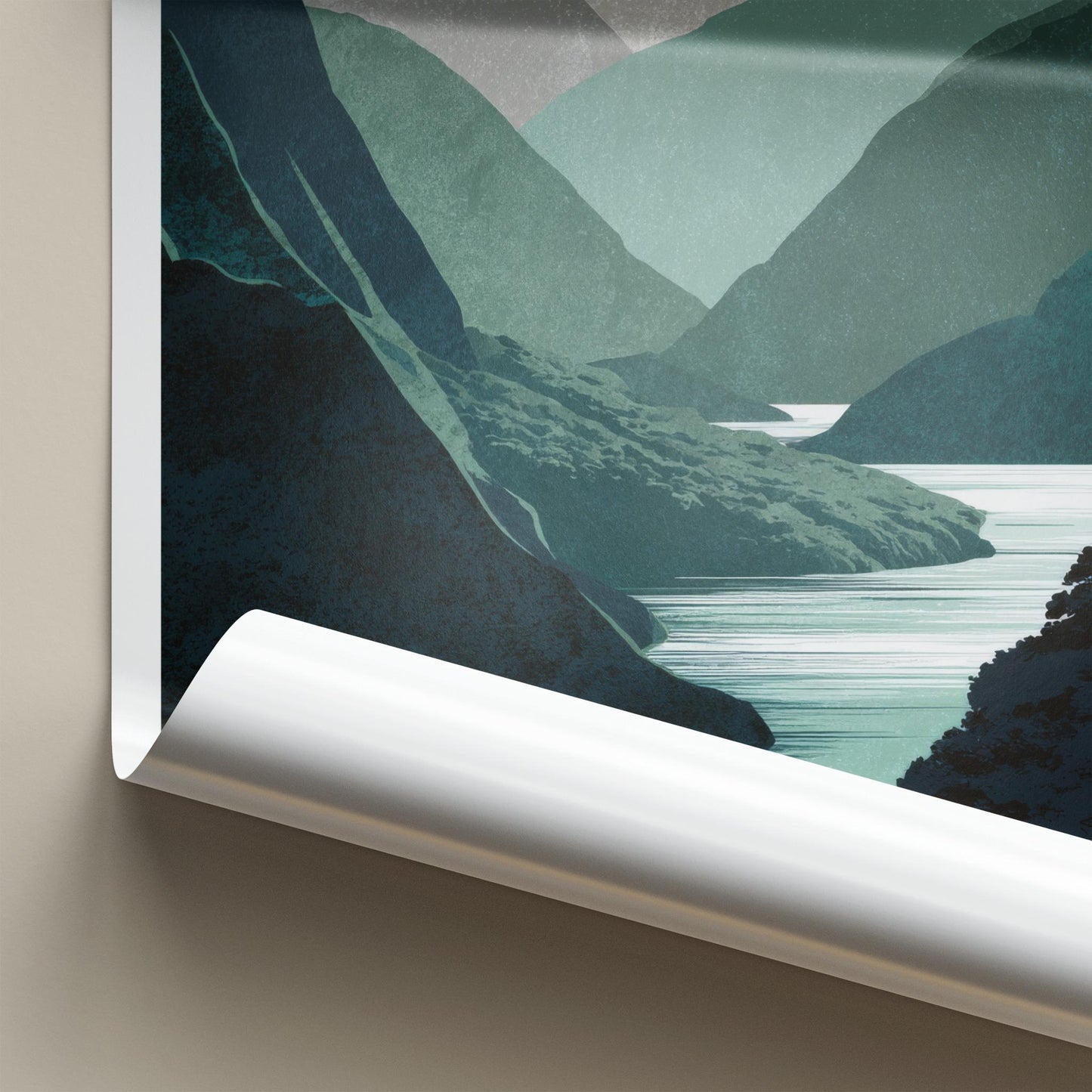 Doubtful Sound Poster - New Zealand Travel Art - Serene fjord waters Home Decor
