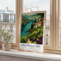 Douro Valley Poster - Portugal Framed Art - Riverine Vineyards Framed Decor