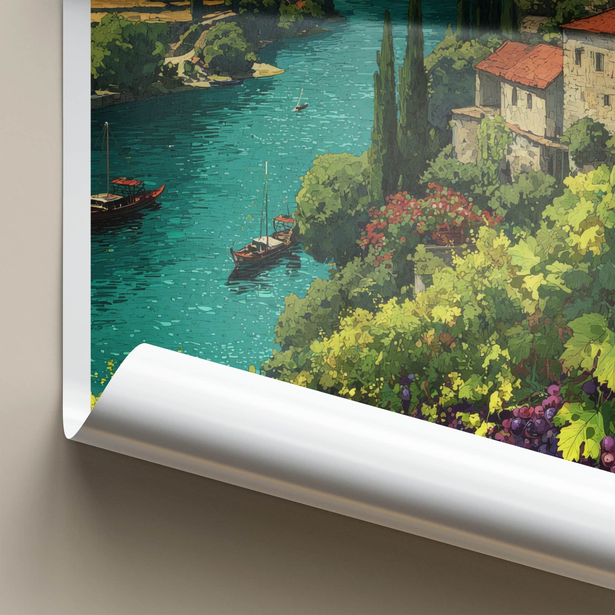 Douro Valley Poster - Portugal Framed Art - Riverine Vineyards Framed Decor